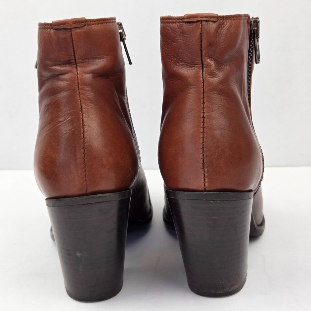 Boemos Brown Italian Leather Ankle Boots Size 38 - Picture 6 of 13